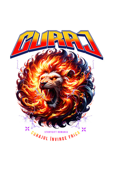 StoryGift Romania Sticker Autocolant 70CM Adeziv Curaj de leu, curajul inving...