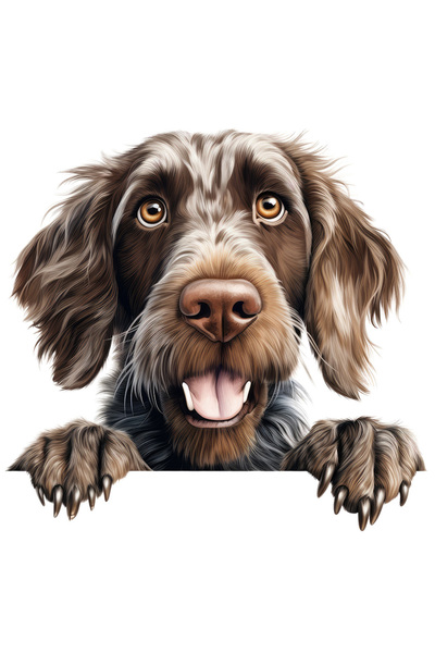 StoryGift Romania Sticker Autocolant 70CM cu un catel blanos, ilustratie, gheare, labute, priveste uimit, surpri