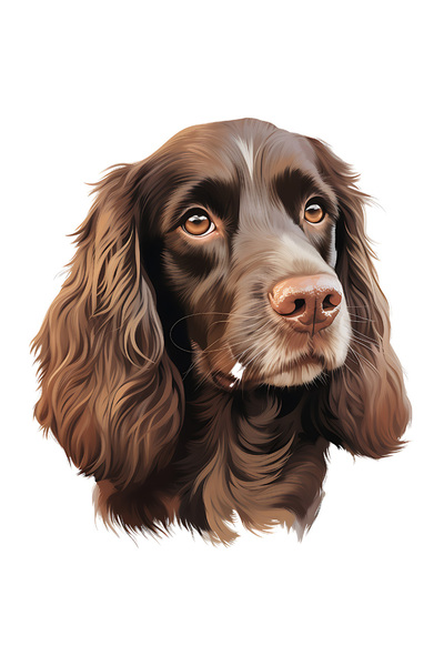 StoryGift Romania Sticker Autocolant 70CM cu un catel maro serios, ilustratie, putin trist, afectiune, pentru iu