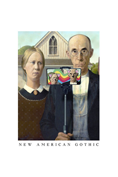 StoryGift Romania Sticker Autocolant 70CM Personalizata New American Gothic, ...