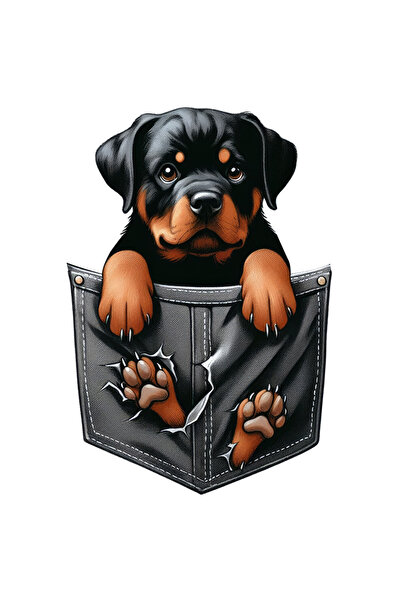 StoryGift Romania Sticker Autocolant 70CM cu un catelus Rottweiler care sta i...