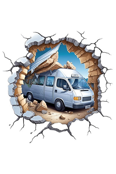 StoryGift Romania Sticker Adeziv 90CM Cu Rulota, Calatorit, Masina, Zid, Accident, cu Margini Albe, PVC Vinyl 90 cm