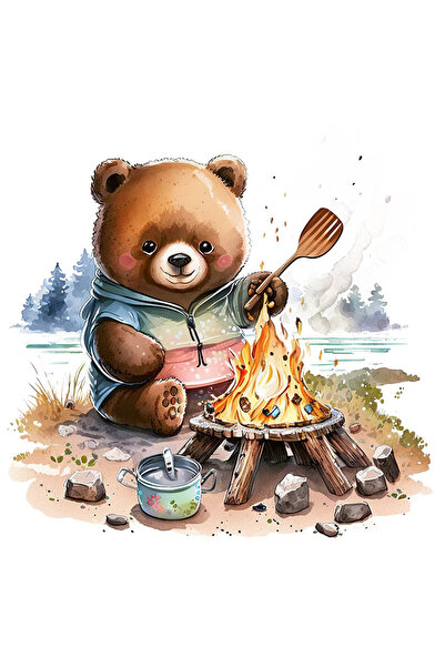 StoryGift Romania Sticker Adeziv 90CM cu un ursulet care se pregateste sa gat...