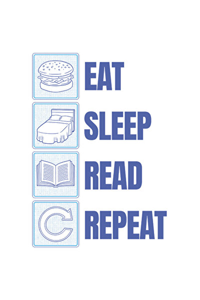 StoryGift Romania Sticker Adeziv 90CM Cu Mesaj In Engleza Eat Sleep Read Repe...