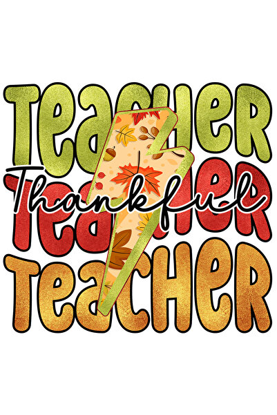 StoryGift Romania Sticker Eticheta 40CM cu mesajul "Thankful teacher", ilustratie, scoala, elevi, studenti, prof