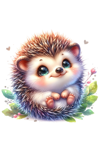 StoryGift Romania Sticker Autocolant 70CM cu un pui de arici vesel, ilustrati...