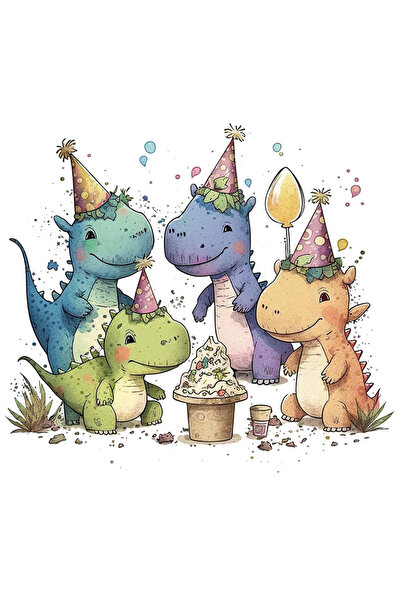 StoryGift Romania Sticker Adeziv 90CM cu mai multi dinozauri micuti, ilustrat...