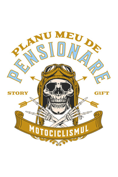 StoryGift Romania Sticker Cu Craniu Uman Schelete Cu Palarie De Protectie Motor Pasiune Hobby Text Planul Me
