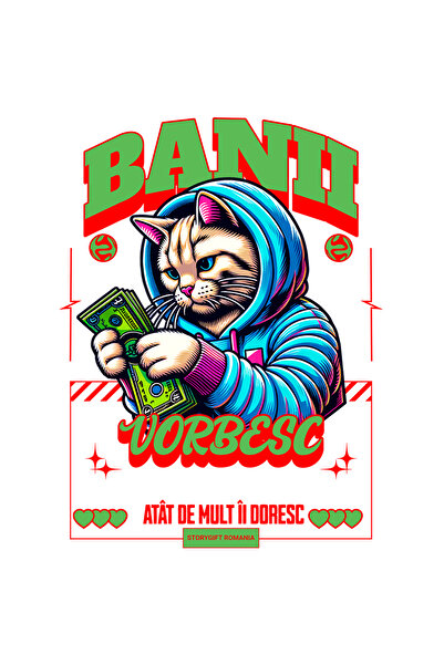 StoryGift Romania Sticker Adeziv Pisica Gangster Numarand Bacnote Banii Vorbe...