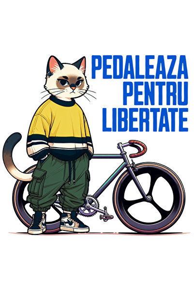 StoryGift Romania Sticker Adeziv 90CM cu Pisivca Tinuta moderna Cu Bicicleta ...