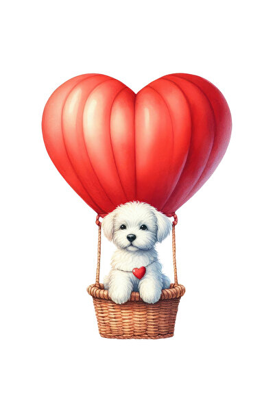 StoryGift Romania Sticker Adeziv 90CM cu un catel care zboara cu un balon cu ...