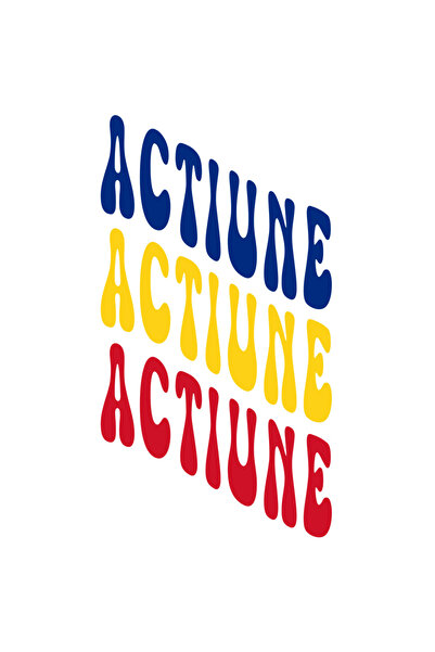 StoryGift Romania Sticker Eticheta 50CM Cuvantul Actiune, in Culorile Steagul...