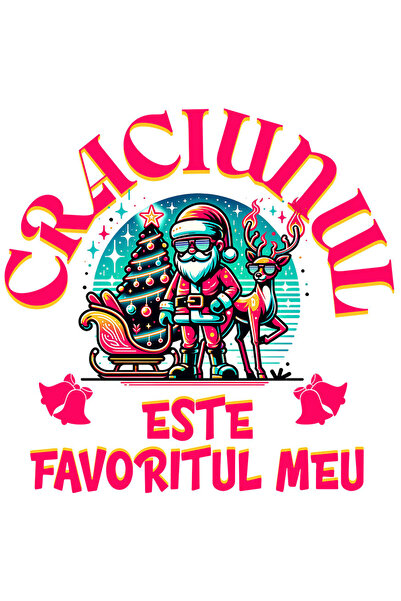 StoryGift Romania Sticker Autocolant 70CM cu Mos Cool Cu Ren Purtand Ochelari...