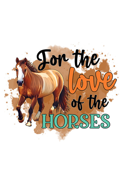 StoryGift Romania Sticker Adeziv 90CM cu un cal alergand cu mesajul "For the love of the Horses", pasionati de e