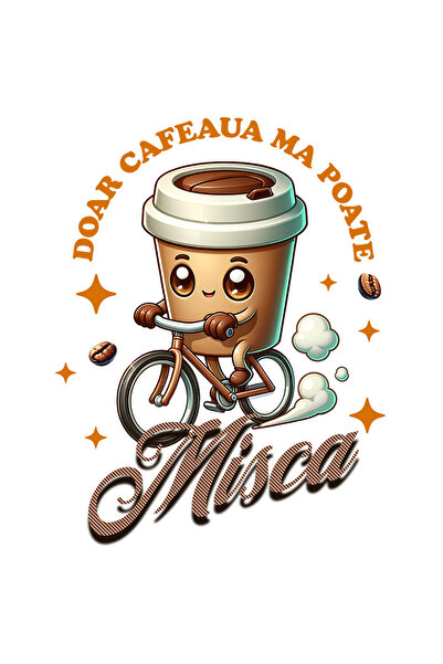 StoryGift Romania Sticker Autocolant 70CM cu Pahar De Cafea Pe Bicicleta Text...