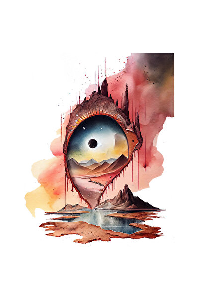 StoryGift Romania Adhesive Sticker 90CM With Abstract Art, River, Full Moon, ...