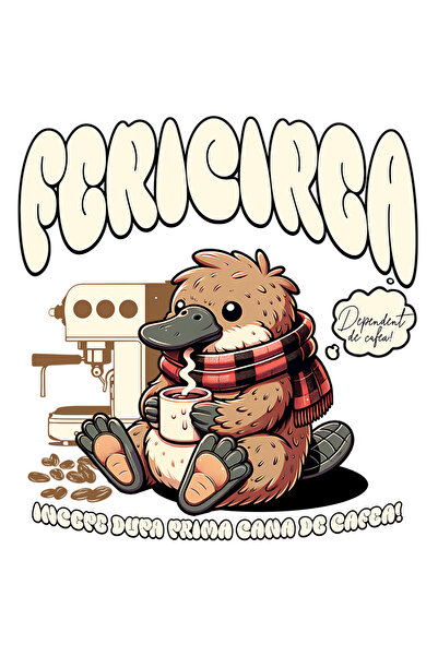 StoryGift Romania Sticker Eticheta 50CM Adeziv Fericirea vine dupa prima cafea dependent cu Margini Albe, PVC Vi