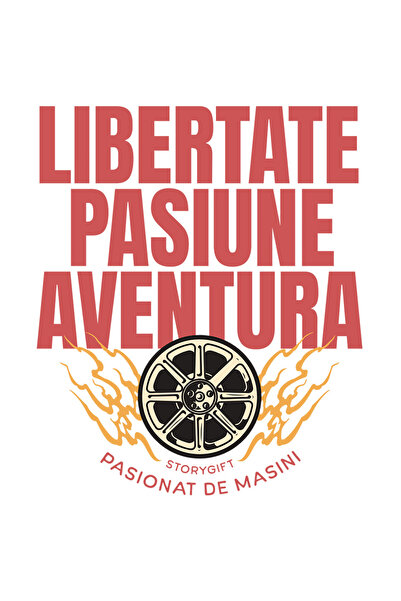 StoryGift Romania Sticker Adeziv 90CM cu Iubitorii DE Masini Roata Masina In Flacari Text Libertate Pasiune Aven