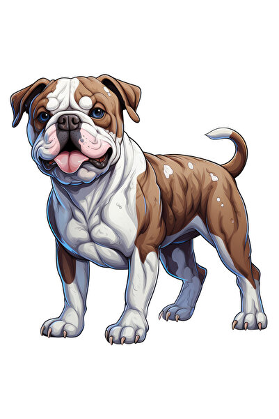 StoryGift Romania Sticker Eticheta 40CM cu un catel jucaus, ilustratie, limba scoasa, codita ridicata, pentru iu