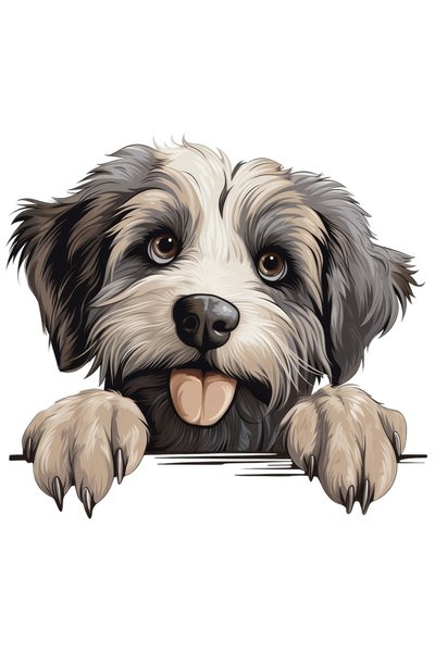 StoryGift Romania Sticker Autocolant 70CM cu un catel care se uita peste gard...