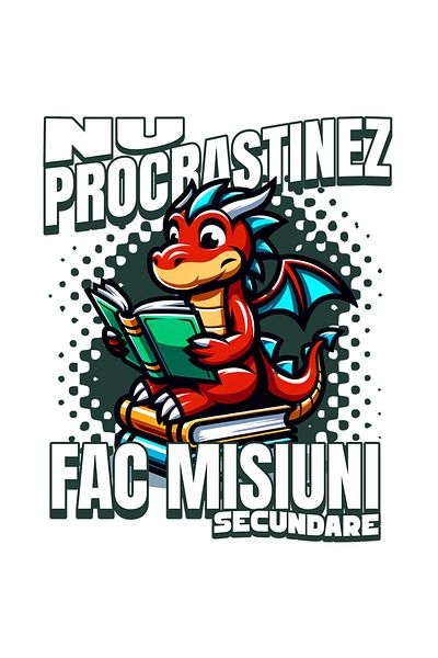 StoryGift Romania Sticker Autocolant 70CM Adeziv dragon pe wc Nu procrastinez fac misiuni secundare cu Margini A