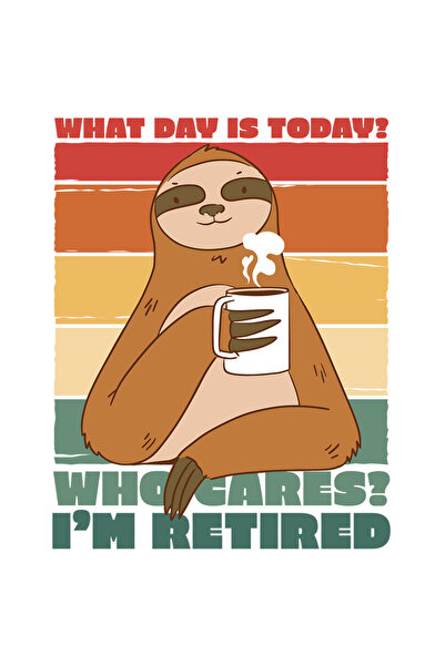 StoryGift Romania Sticker Autocolant 70CM Pentru Pensionari, What day is Today, Who Cares? I'm Retired, cu Marg