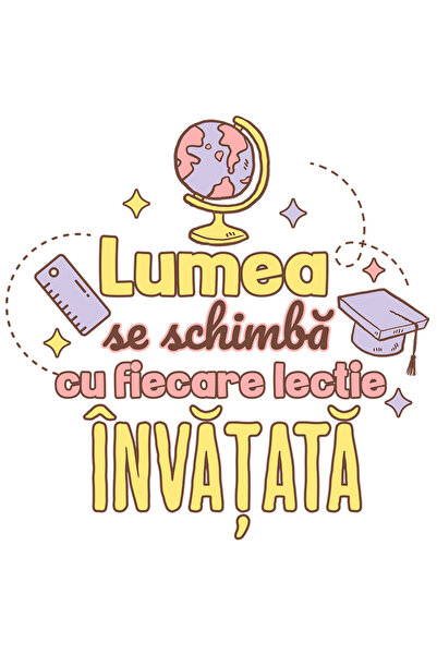 StoryGift Romania Sticker Eticheta 40CM Adeziv lumea se schimba cu fiecare le...