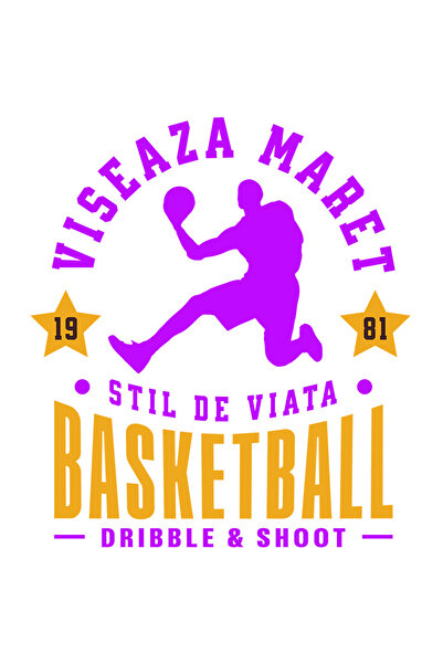 StoryGift Romania Sticker Adeziv 90CM cu Silueta Umana Sport Saritura Iubitorii De Basketball Motivational Visea