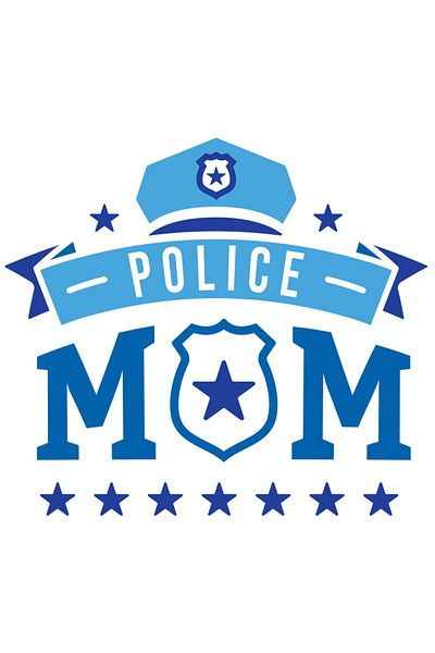 StoryGift Romania Sticker Eticheta 50CM Cu Text In Engleza Police Mom, Insigna Politie, Siguranta Si Incredere,
