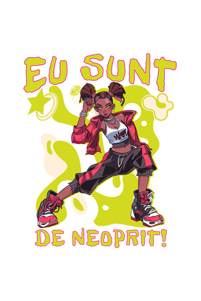 StoryGift Romania Sticker Eticheta 40CM Adeziv Fata tinuta moderna text eu su...