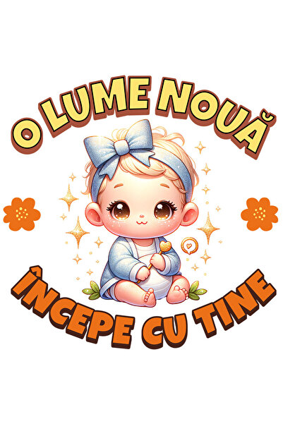 StoryGift Romania Sticker Autocolant 70CM cu Copil Bebe Fata Cu Funda Text O ...