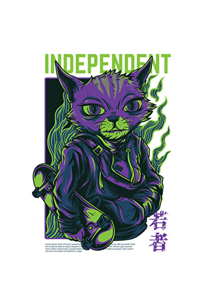 StoryGift Romania Sticker Adeziv 90CM Cu Pisica Gangster Mov Cu Hoodie Si Ska...