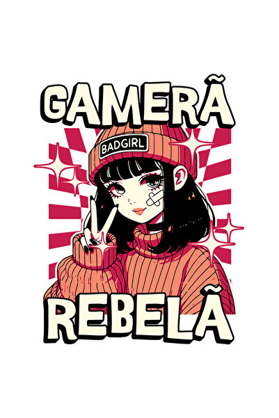 StoryGift Romania Sticker Autocolant 70CM Adeziv Gamera Rebela fata stil anime jocuri video cu Margini Albe, PVC