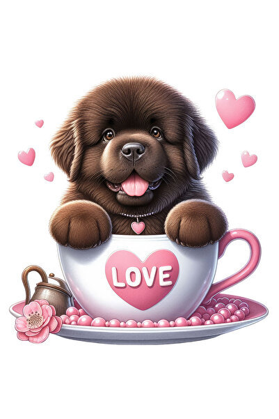 StoryGift Romania Sticker Autocolant 70CM cu un catel maro blanos, ilustratie...