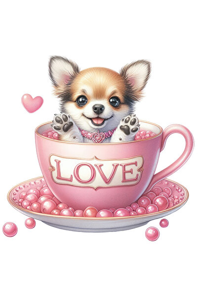 StoryGift Romania Sticker Adeziv 90CM cu un catel de talie mica, ilustratie, ...