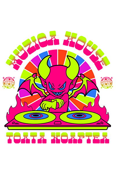 StoryGift Romania Sticker Adeziv 90CM Adeziv Muzica house toată noaptea diavo...