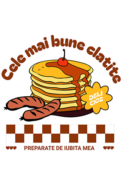 StoryGift Romania Sticker Eticheta 50CM Adeziv Tort de Clatite Sirop, Text Cele Mai Bune Clatite Preparate de Iu