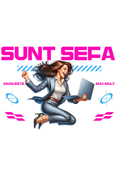 StoryGift Romania Sticker Autocolant 70CM Adeziv Femeie Fercita text Sunt Sef...