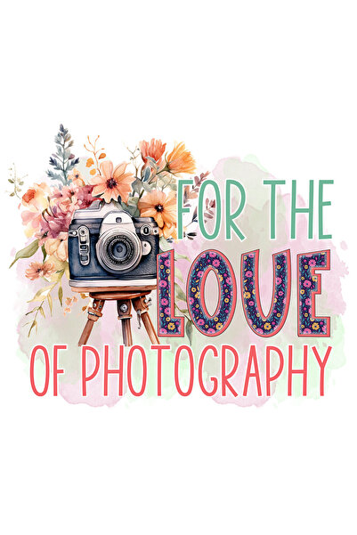 StoryGift Romania Sticker Adeziv 90CM cu mesajul "For the love of photography", ilustratie, activitate, pentru i