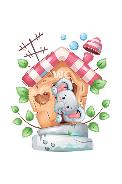 StoryGift Romania Sticker Autocolant 70CM Cu Elefant, Toaleta, Antena, Copac,...