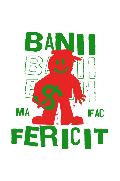 StoryGift Romania Sticker Adeziv 90CM Adeziv banii ma fac fericit silueta om simbol dolar cu Margini Albe, PVC V