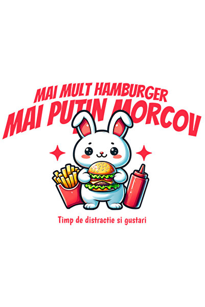 StoryGift Romania Sticker Adeziv Iepure Timp De Distractie Si Gustari Fast Fo...