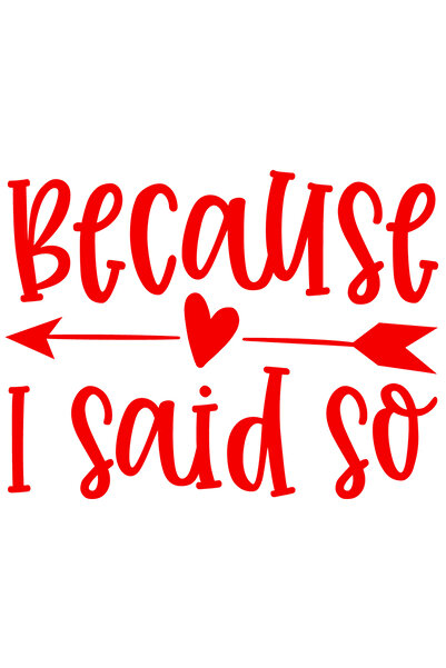 StoryGift Romania Sticker Exterior cu inimioara si textul "Pentru ca asa am zis eu" - autoritate putere , Vi