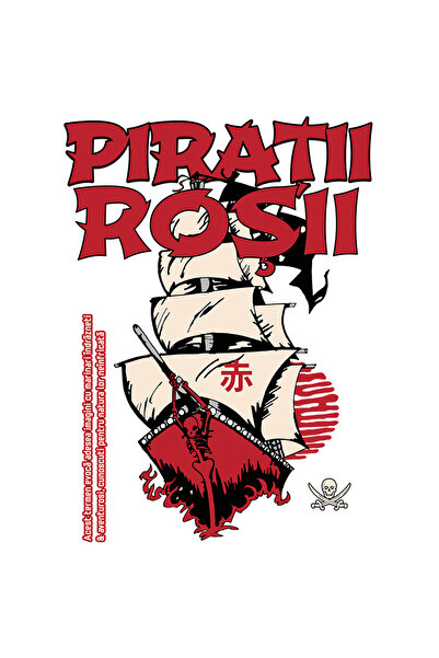 StoryGift Romania Sticker Adeziv 90CM Adeziv pirații roșii corabie pe mare ba...