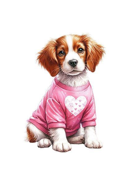 StoryGift Romania Sticker Eticheta 50CM cu un catel imbracat cu o bluza, ilus...