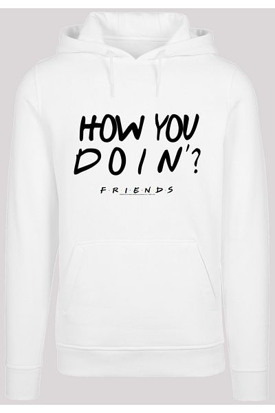 F4NT4STIC Herren Friends How You Doin? -wht With Heavy Hoody