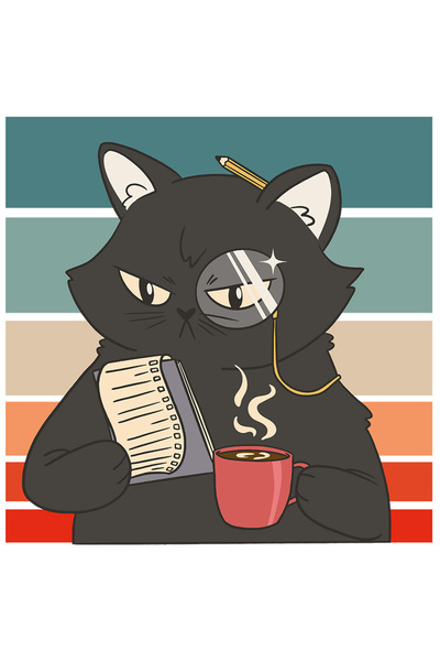 StoryGift Romania Sticker Adeziv 90CM Haioasa Speciala Pentru Iubitorii de Pisici si Carti "Pisica Neagra Detect