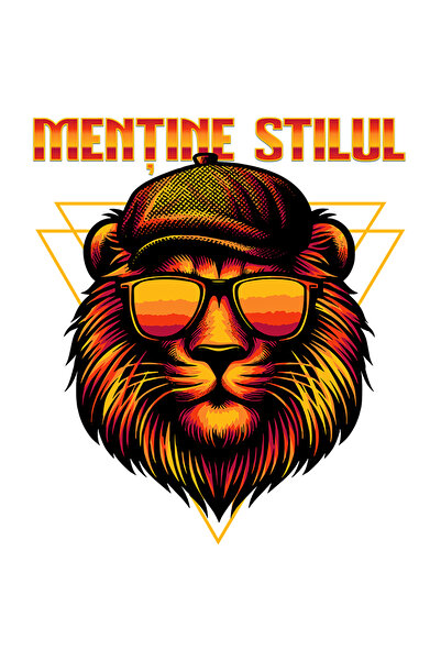 StoryGift Romania Sticker Adeziv 90CM Adeziv Leu cu palarie si ochelarii de s...