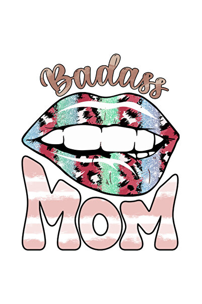 StoryGift Romania Sticker Eticheta 40CM cu mesajul "Badass Mom", ilustratie, ...