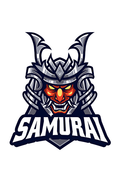 StoryGift Romania Sticker Adeziv 90CM Cu Text Samurai, Casca, Demon, Omi, Colti, Emblema, Asiatic, cu Margini A